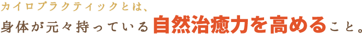 身体が元々持っている自然治癒力を高めること