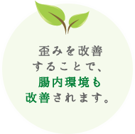 歪みを改善することで、腸内環境も改善されます。